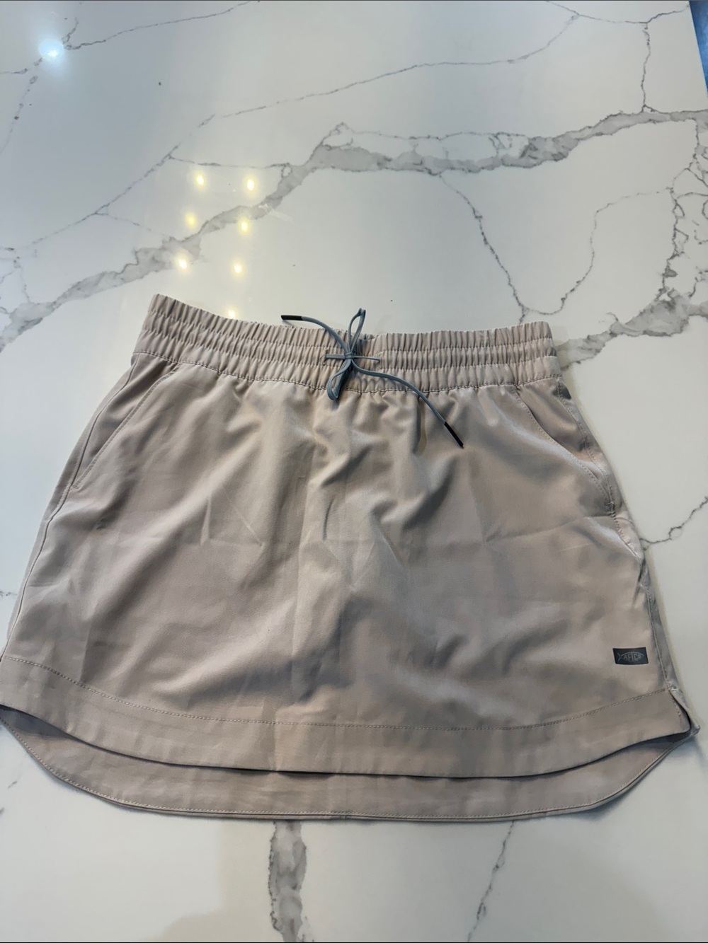 AFTCO Women's Beige Mini Skort with Drawstring